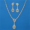 American Diamond Delicate Necklace with Rhodium Plating 2 Tone Plating