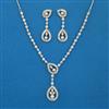 American Diamond Delicate Necklace with Rhodium Plating 2 Tone Plating