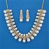 American Diamond Pearl Necklace with 2 Tone Plating