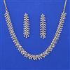 American Diamond Delicate Necklace with Rhodium Plating 2 Tone Plating