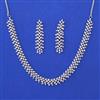 American Diamond Delicate Necklace with Rhodium Plating 2 Tone Plating