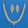 American Diamond Delicate Necklace with Rhodium Plating 2 Tone Plating