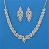 American Diamond Delicate Necklace with Rhodium Plating 2 Tone Plating