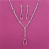 American Diamond Classic Necklace with Rhodium Plating