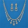 American Diamond Delicate Necklace with Rhodium Plating 2 Tone Plating
