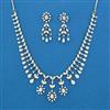 American Diamond Delicate Necklace with Rhodium Plating 2 Tone Plating