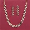 American Diamond Delicate Necklace with Rhodium Plating 2 Tone Plating