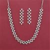 American Diamond Delicate Necklace with Rhodium Plating 2 Tone Plating