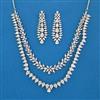 American Diamond Delicate Necklace with Rhodium Plating