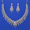 American Diamond Classic Necklace with Rhodium Plating 2 Tone Plating