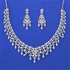 American Diamond Classic Necklace with Rhodium Plating 2 Tone Plating
