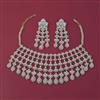 American Diamond Bridal Necklace with Rhodium Plating 2 Tone Plating