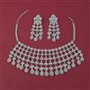American Diamond Bridal Necklace with Rhodium Plating 2 Tone Plating