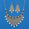 American Diamond Pearl Necklace with 2 Tone Plating