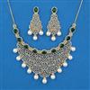 American Diamond Pearl Necklace with 2 Tone Plating