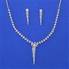 American Diamond Delicate Necklace with Rhodium Plating 2 Tone Plating