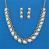 American Diamond Pearl Necklace with Rhodium Plating 2 Tone Plating