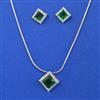 American Diamond Delicate Pendant Set with Rhodium Plating