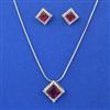 American Diamond Delicate Pendant Set with Rhodium Plating
