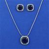 American Diamond Delicate Pendant Set with Rhodium Plating