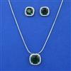 American Diamond Delicate Pendant Set with Rhodium Plating
