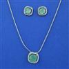 American Diamond Delicate Pendant Set with Rhodium Plating