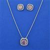 American Diamond Delicate Pendant Set with Rhodium Plating