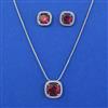 American Diamond Delicate Pendant Set with Rhodium Plating