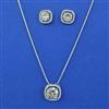 American Diamond Delicate Pendant Set with Rhodium Plating