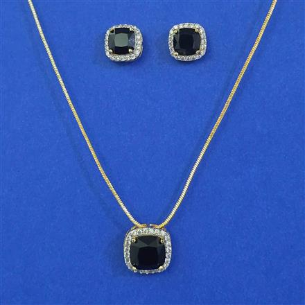 American Diamond Delicate Pendant Set with 2 Tone Plating