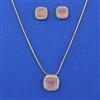 American Diamond Delicate Pendant Set with 2 Tone Plating