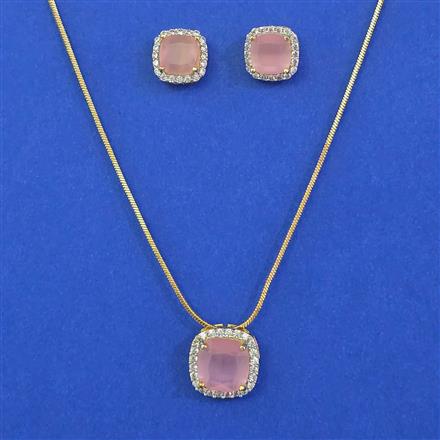 American Diamond Delicate Pendant Set with 2 Tone Plating