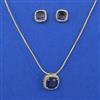 American Diamond Delicate Pendant Set with 2 Tone Plating