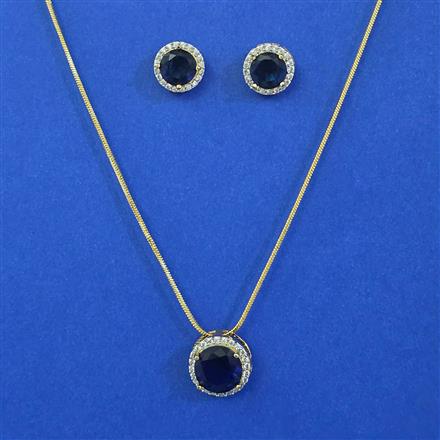 American Diamond Delicate Pendant Set with 2 Tone Plating