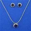 American Diamond Delicate Pendant Set with 2 Tone Plating