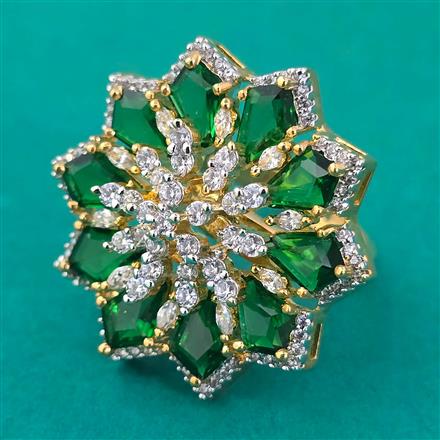 American Diamond Adjustable Ring with 2 Tone Plating