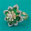 American Diamond Adjustable Ring with 2 Tone Plating