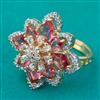 American Diamond Adjustable Ring with 2 Tone Plating