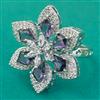 American Diamond Adjustable Ring with Rhodium Plating