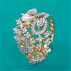 American Diamond Adjustable Ring with Rhodium Plating 2 Tone Plating