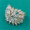 American Diamond Adjustable Ring with Rhodium Plating 2 Tone Plating