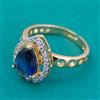 American Diamond Adjustable Ring with 2 Tone Plating