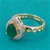 American Diamond Adjustable Ring with 2 Tone Plating