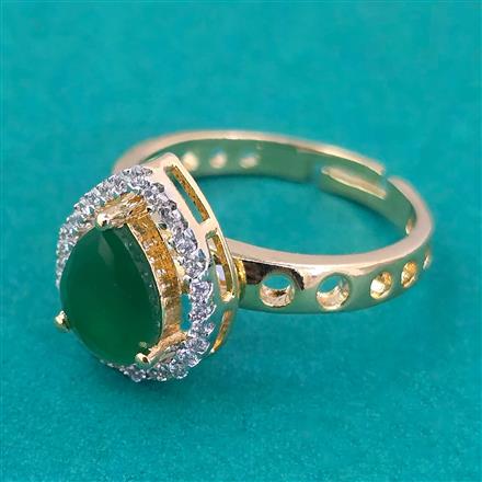 American Diamond Adjustable Ring with 2 Tone Plating