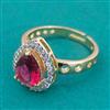 American Diamond Adjustable Ring with 2 Tone Plating