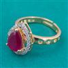 American Diamond Adjustable Ring with 2 Tone Plating