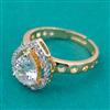 American Diamond Adjustable Ring with 2 Tone Plating