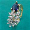 American Diamond Adjustable Ring with 2 Tone Plating