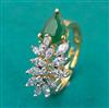 American Diamond Adjustable Ring with 2 Tone Plating