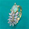 American Diamond Adjustable Ring with 2 Tone Plating
